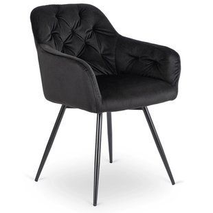 Стул поворотный бархатный MEBEL ELITE IDA Velvet Черный реальная фотография