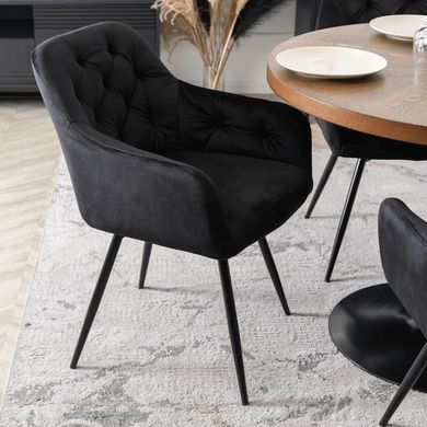 Стул поворотный бархатный MEBEL ELITE IDA Velvet Черный реальная фотография
