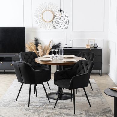 Стул поворотный бархатный MEBEL ELITE IDA Velvet Черный реальная фотография