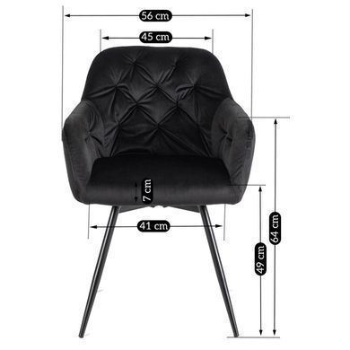Стул поворотный бархатный MEBEL ELITE IDA Velvet Черный реальная фотография