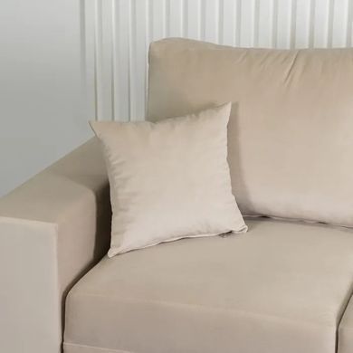 Диван 3-х місний оксамитовий MEBEL ELITE NICOLO Velvet 238 см Бежевий жива фотографія