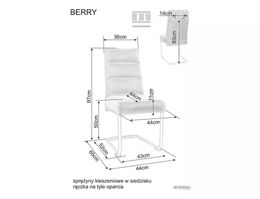 Стілець BERRY BREGO Signal Беж / Чорний Мат жива фотографія