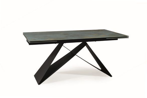 Стол Обеденный WESTIN CERAMIC Signal 160(240)X90 Бирюза / Черный реальная фотография