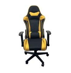 Компьютерное кресло KRATOS Intarsio Желтый Черный реальная фотография