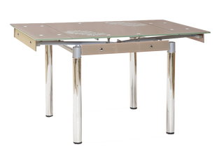 Стіл Скляний GD-082 Signal 80(131)x80 Темний Беж жива фотографія
