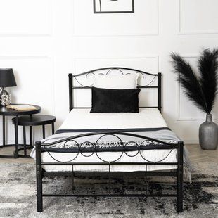 Ліжко металеве GRIFFIN MEBEL ELITE GRIFFIN 90x200 Чорний жива фотографія