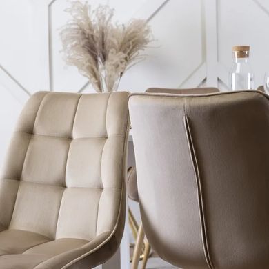 Стілець оксамитовий MEBEL ELITE RODRI Velvet Бежевий / Натуральний жива фотографія