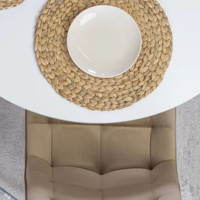 Стілець оксамитовий MEBEL ELITE RODRI Velvet Бежевий / Натуральний жива фотографія