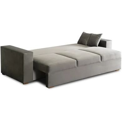 Диван 3-х місний оксамитовий MEBEL ELITE NICOLO Velvet 238 см Сірий жива фотографія