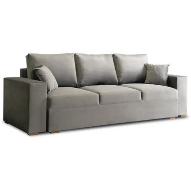 Диван 3-х місний оксамитовий MEBEL ELITE NICOLO Velvet 238 см Сірий жива фотографія