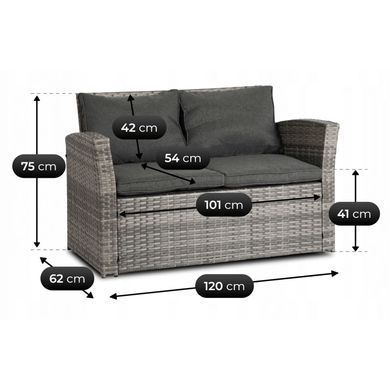 Комплект садовой мебели MEBEL ELITE DOVER Серый