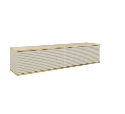 Тумба под ТВ навесная Perfect Home Оро / Oro RTV135 MDF Бежевый реальная фотография