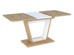 Розкладний стіл NIGEL Signal 120(160)x80 Дуб / Білий ** жива фотографія
