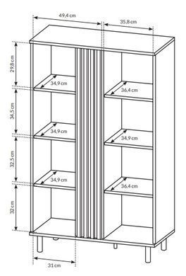 Витрина низкая Perfect Home Мадис / Madis 2-дверная 2D1W/90 Дуб артизан/антрацит реальная фотография
