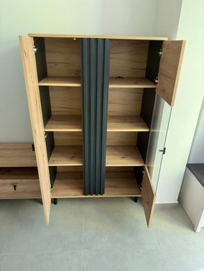 Витрина низкая Perfect Home Мадис / Madis 2-дверная 2D1W/90 Дуб артизан/антрацит реальная фотография