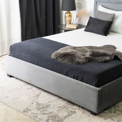 Ліжко оксамитове MEBEL ELITE BLOOM Velvet 160x200см Сірий жива фотографія