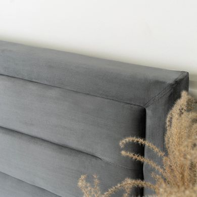 Ліжко оксамитове MEBEL ELITE BLOOM Velvet 160x200см Сірий жива фотографія