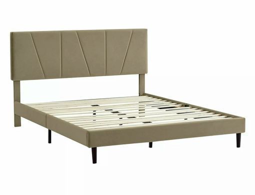 Кровать SAVANA Velvet Signal 120x200 Беж реальная фотография